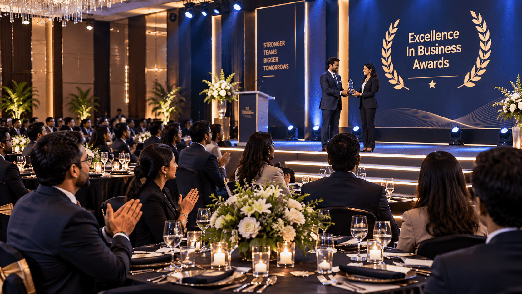 Sophisticated company awards ceremony and gala evening