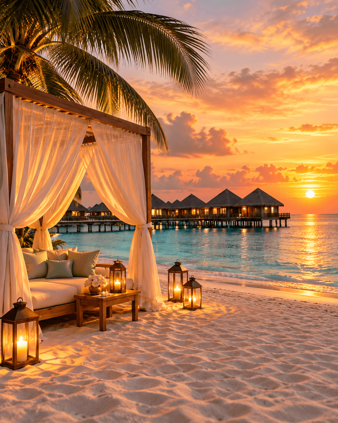 Romantic beach honeymoon